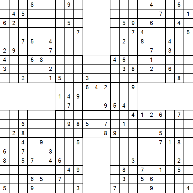 Samurai Sudoku - Difficile