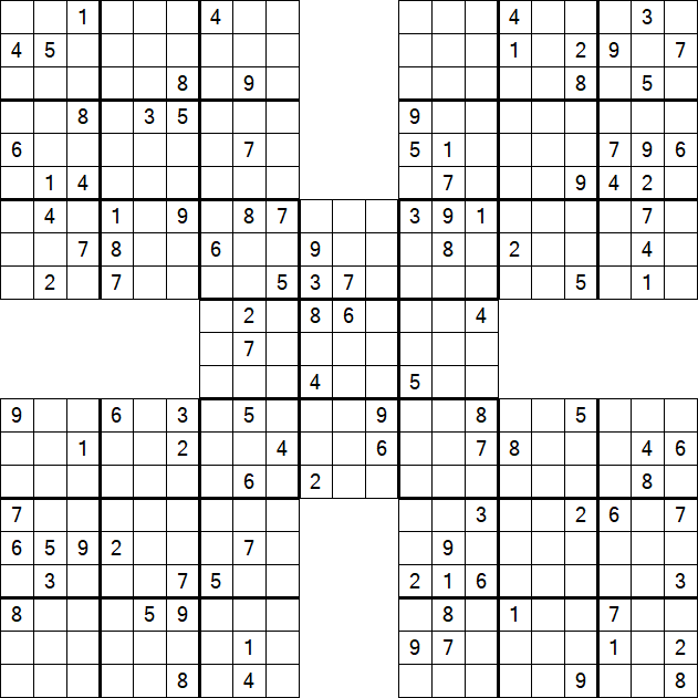 Samurai Sudoku - Difficile
