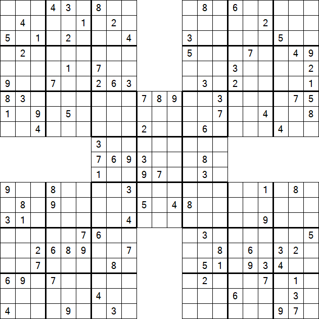Samurai Sudoku - Difficile