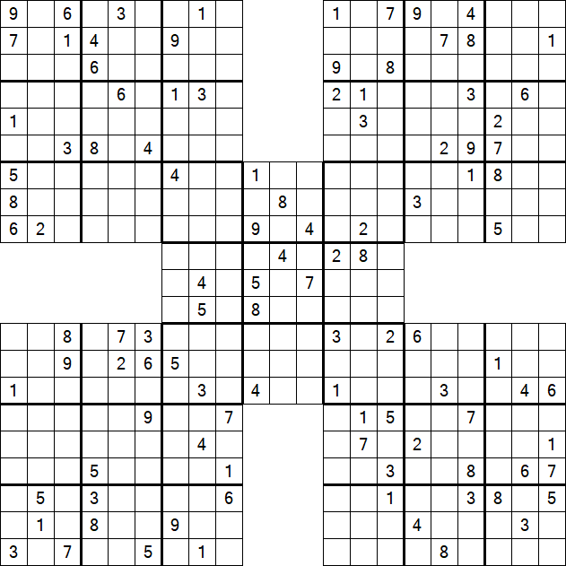 Samurai Sudoku - Difficile
