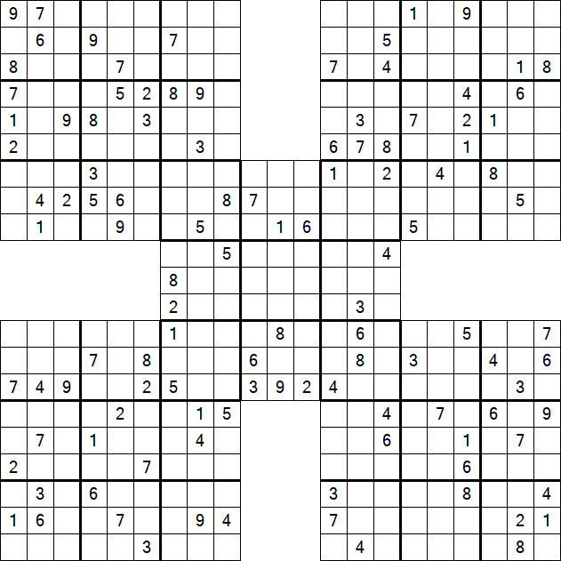 Samurai Sudoku - Difficile