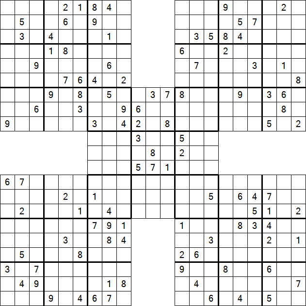 Samurai Sudoku - Difficile