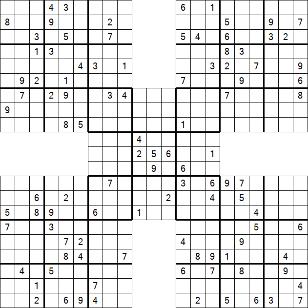 Samurai Sudoku - Difficile