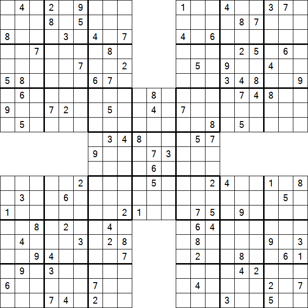 Samurai Sudoku - Difficile