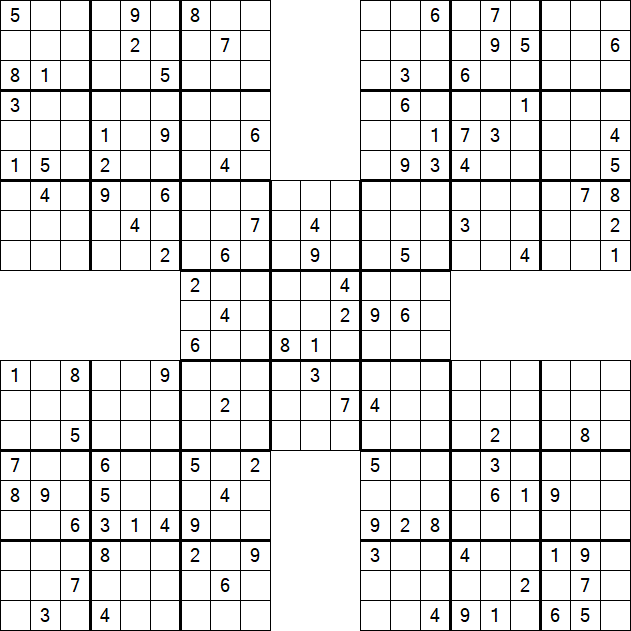 Samurai Sudoku - Difficile