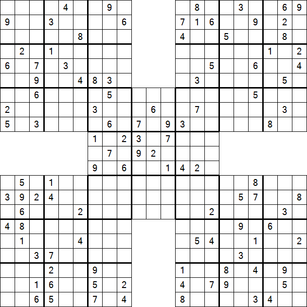 Samurai Sudoku - Difficile