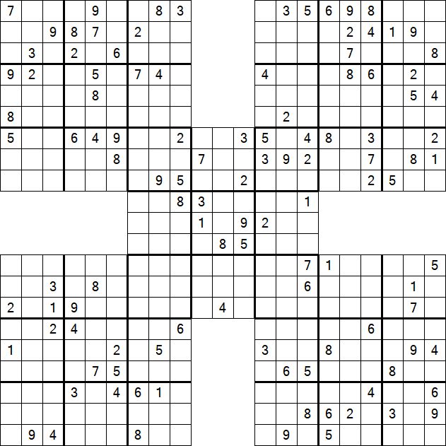 Samurai Sudoku - Difficile
