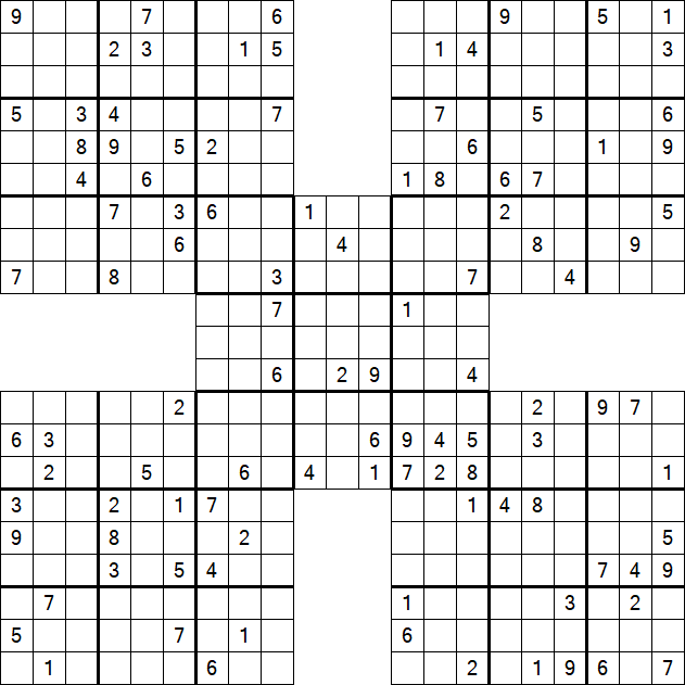 Samurai Sudoku - Difficile