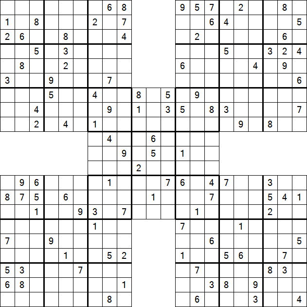 Samurai Sudoku - Difficile