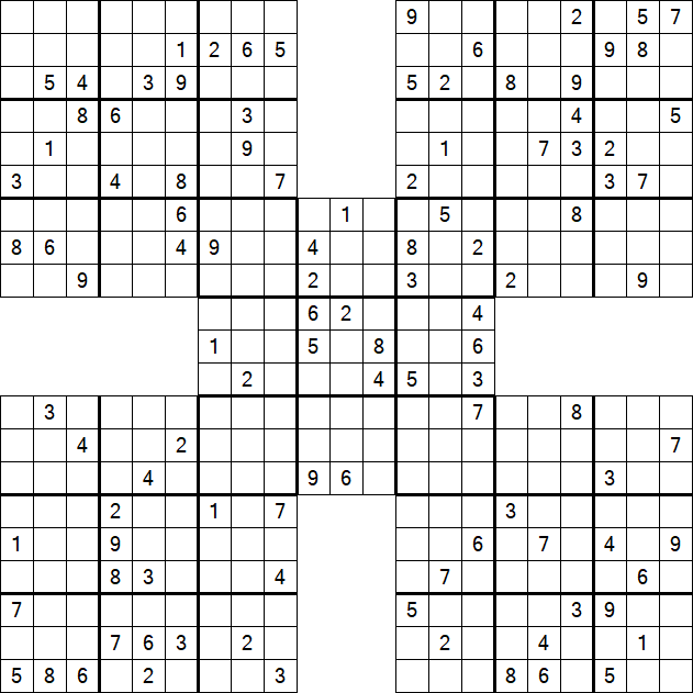 Samurai Sudoku - Difficile