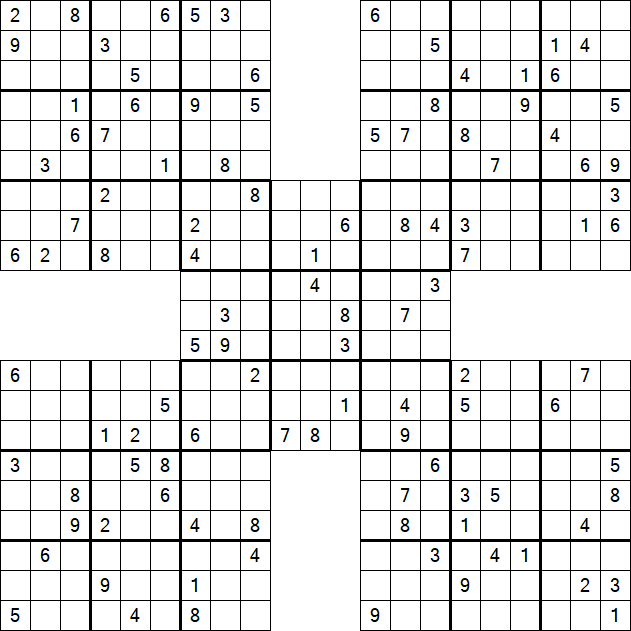 Samurai Sudoku - Difficile