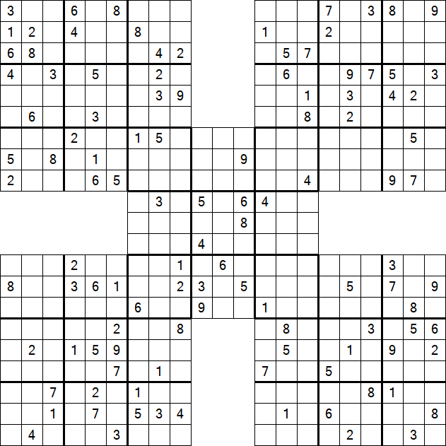 Samurai Sudoku - Difficile