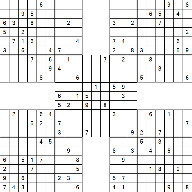 Samurai Sudoku - Difficile