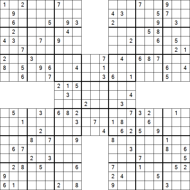 Samurai Sudoku - Difficile