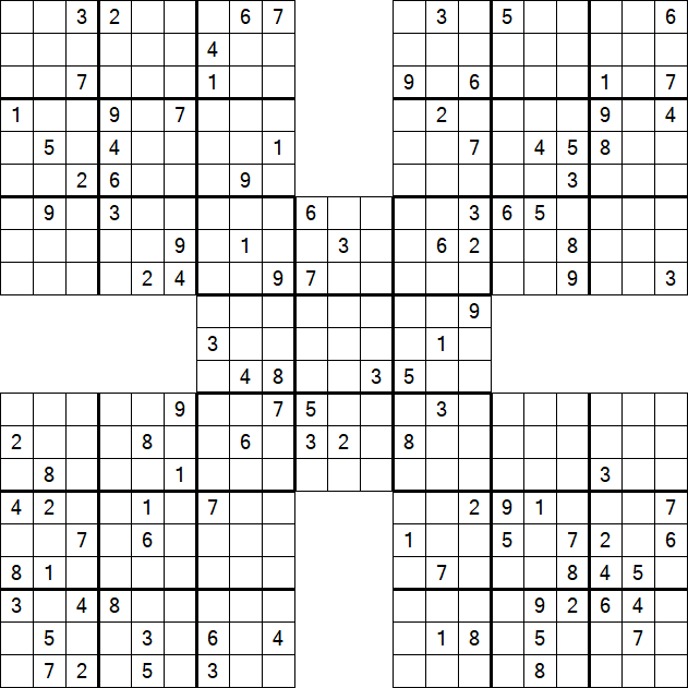 Samurai Sudoku - Difficile