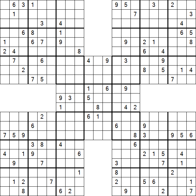 Samurai Sudoku - Difficile