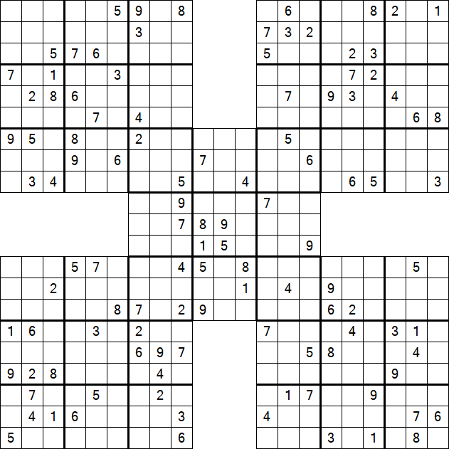 Samurai Sudoku - Difficile