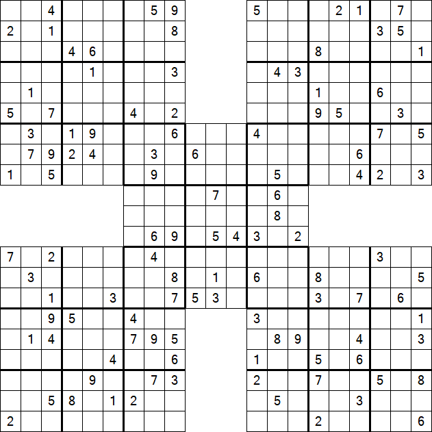 Samurai Sudoku - Difficile