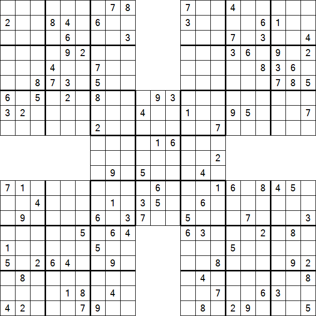Samurai Sudoku - Difficile