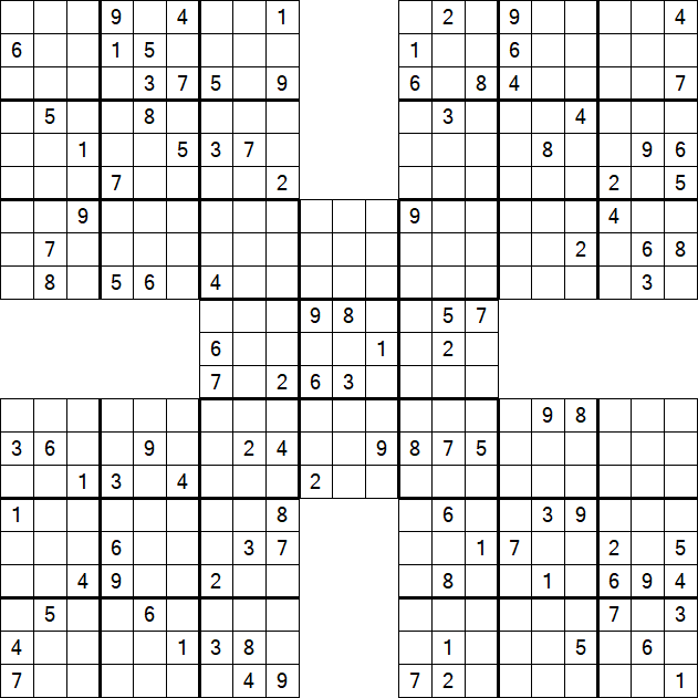 Samurai Sudoku - Difficile