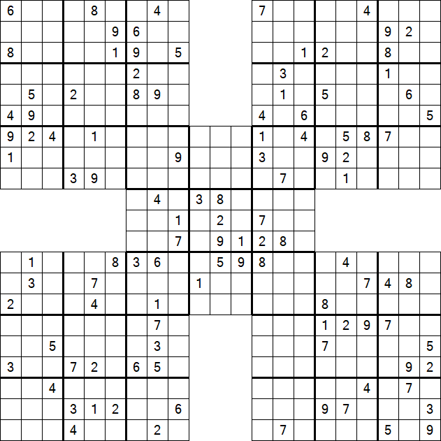 Samurai Sudoku - Difficile