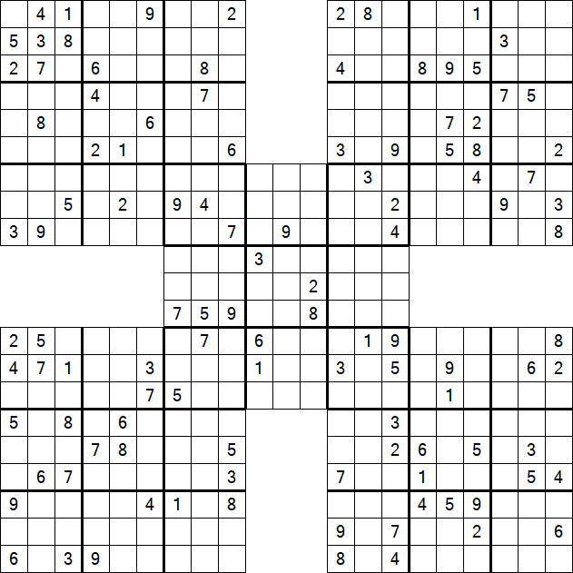 Samurai Sudoku - Difficile