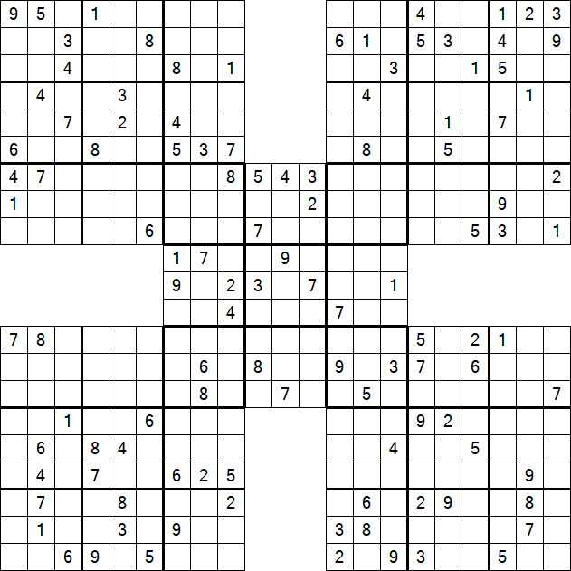 Samurai Sudoku - Difficile