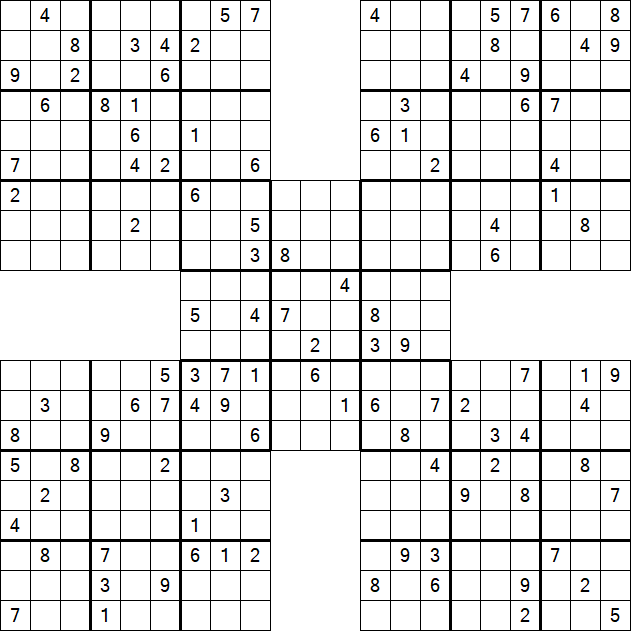 Samurai Sudoku - Difficile