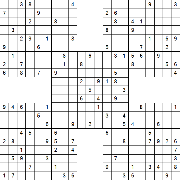 Samurai Sudoku - Difficile