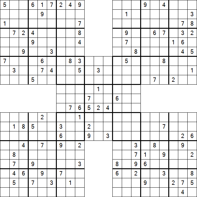 Samurai Sudoku - Difficile
