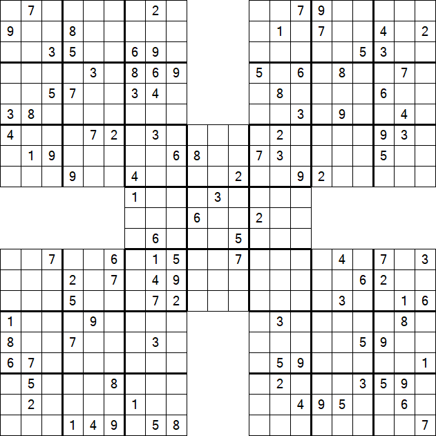 Samurai Sudoku - Difficile