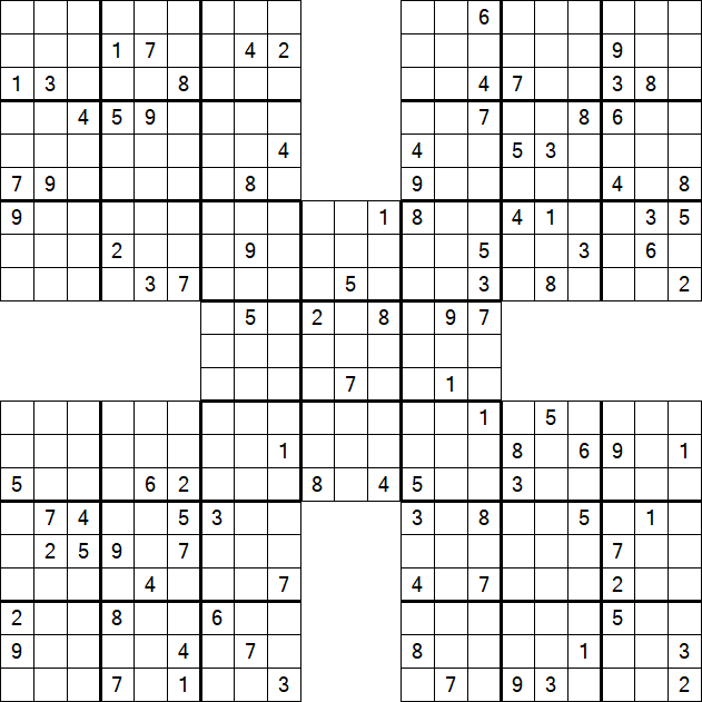 Samurai Sudoku - Difficile