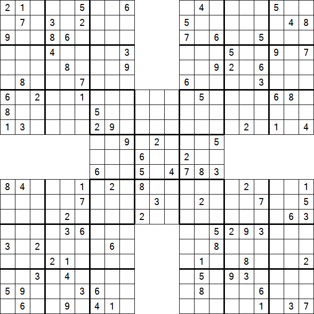 Samurai Sudoku - Difficile