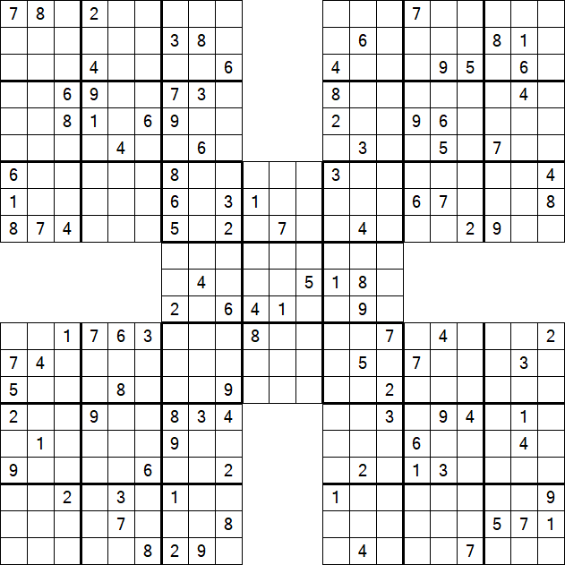 Samurai Sudoku - Difficile