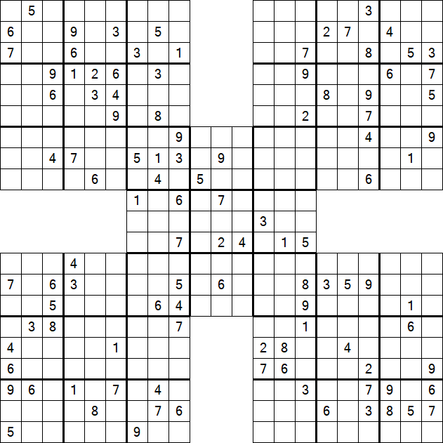 Samurai Sudoku - Difficile