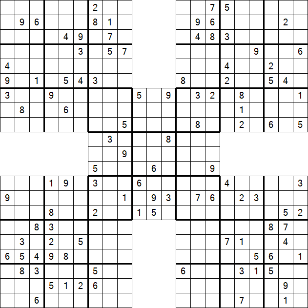 Samurai Sudoku - Difficile