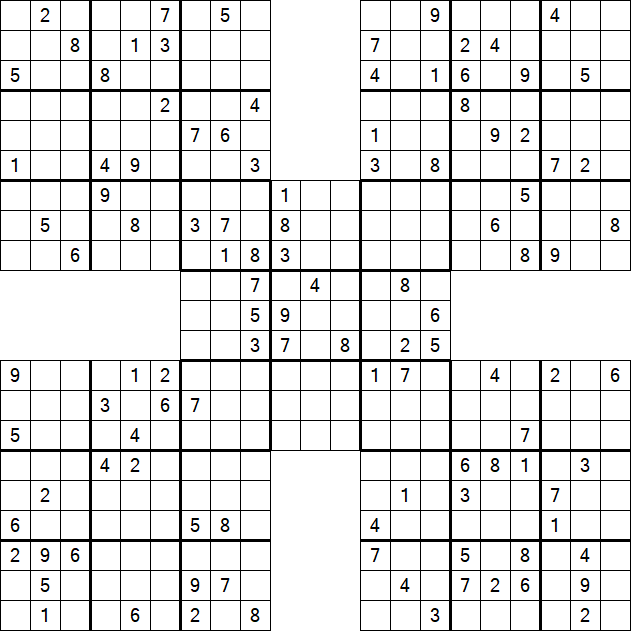 Samurai Sudoku - Difficile