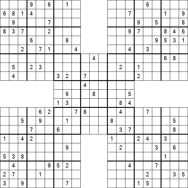Samurai Sudoku - Difficile