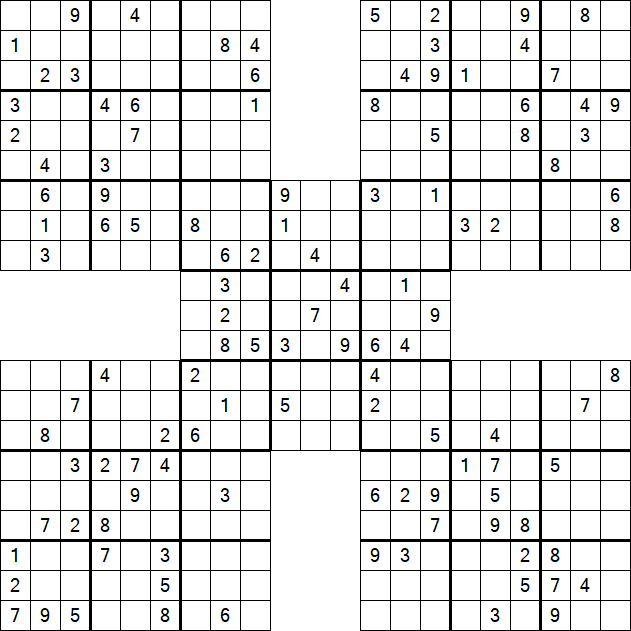 Samurai Sudoku - Difficile