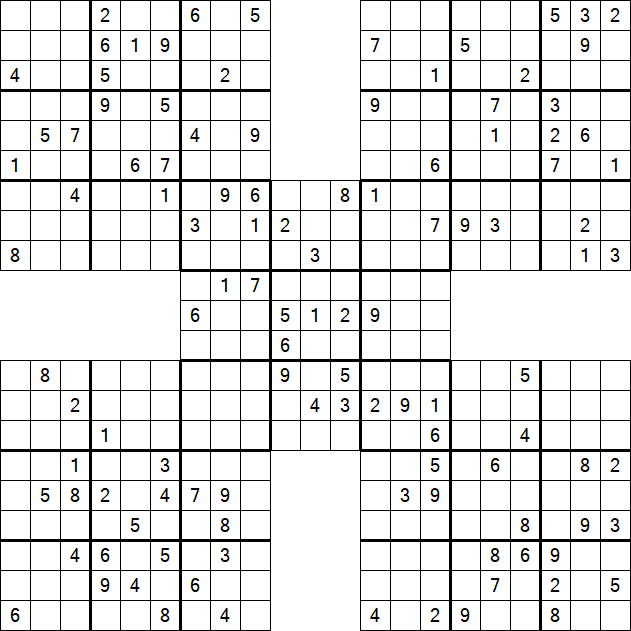 Samurai Sudoku - Difficile