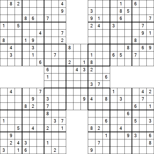 Samurai Sudoku - Difficile