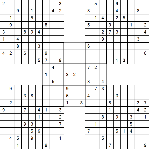 Samurai Sudoku - Difficile