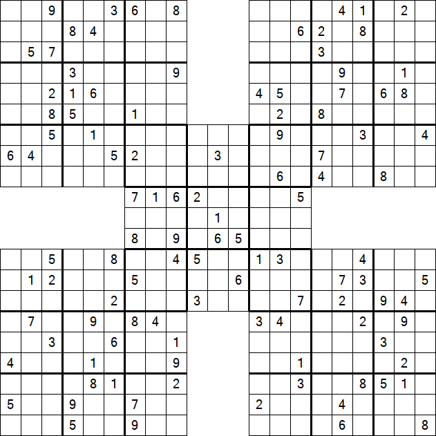 Samurai Sudoku - Difficile