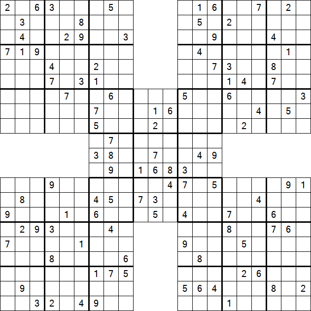 Samurai Sudoku - Difficile