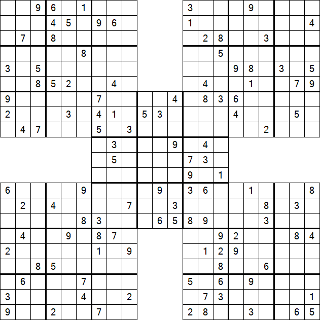 Samurai Sudoku - Difficile