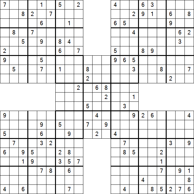 Samurai Sudoku - Difficile