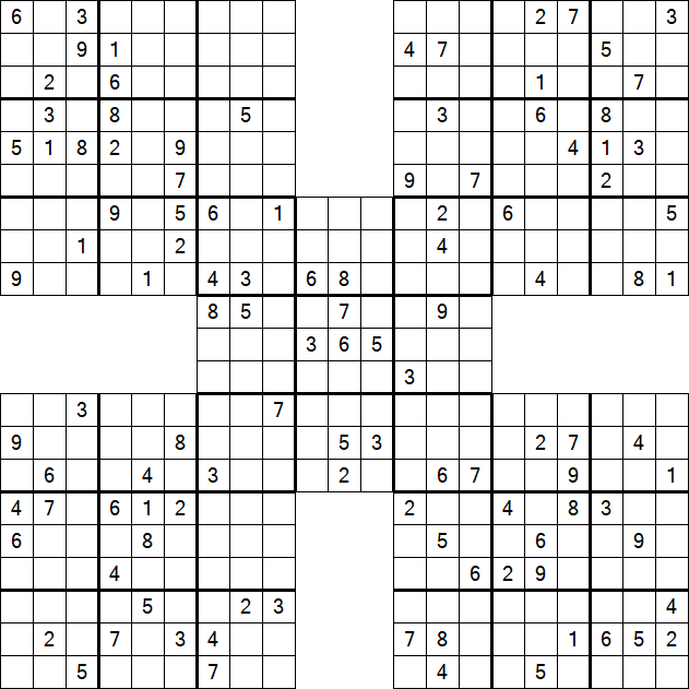 Samurai Sudoku - Difficile