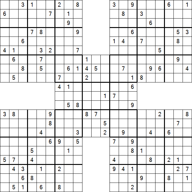 Samurai Sudoku - Difficile