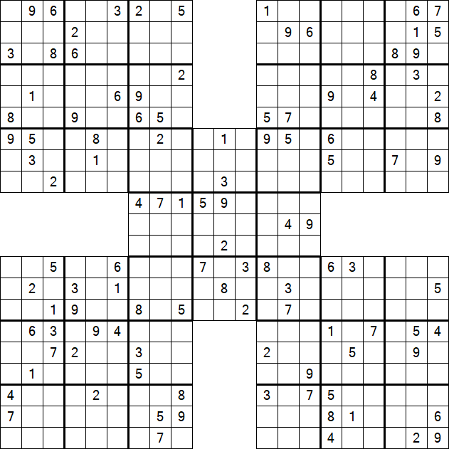 Samurai Sudoku - Difficile
