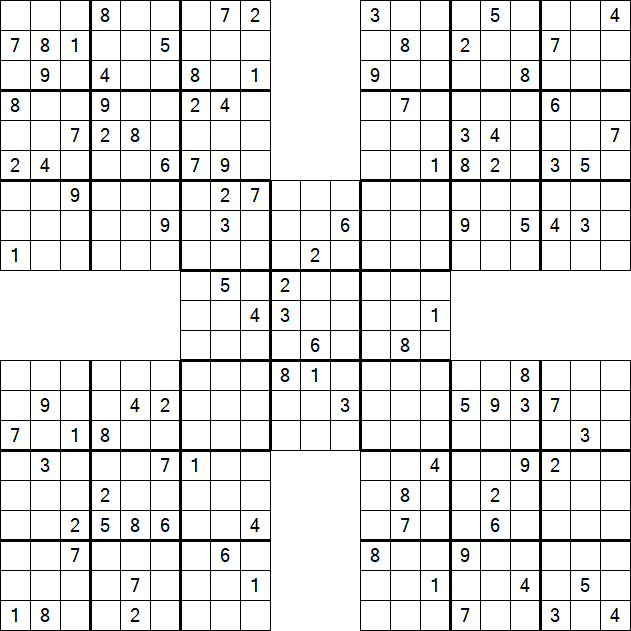 Samurai Sudoku - Difficile